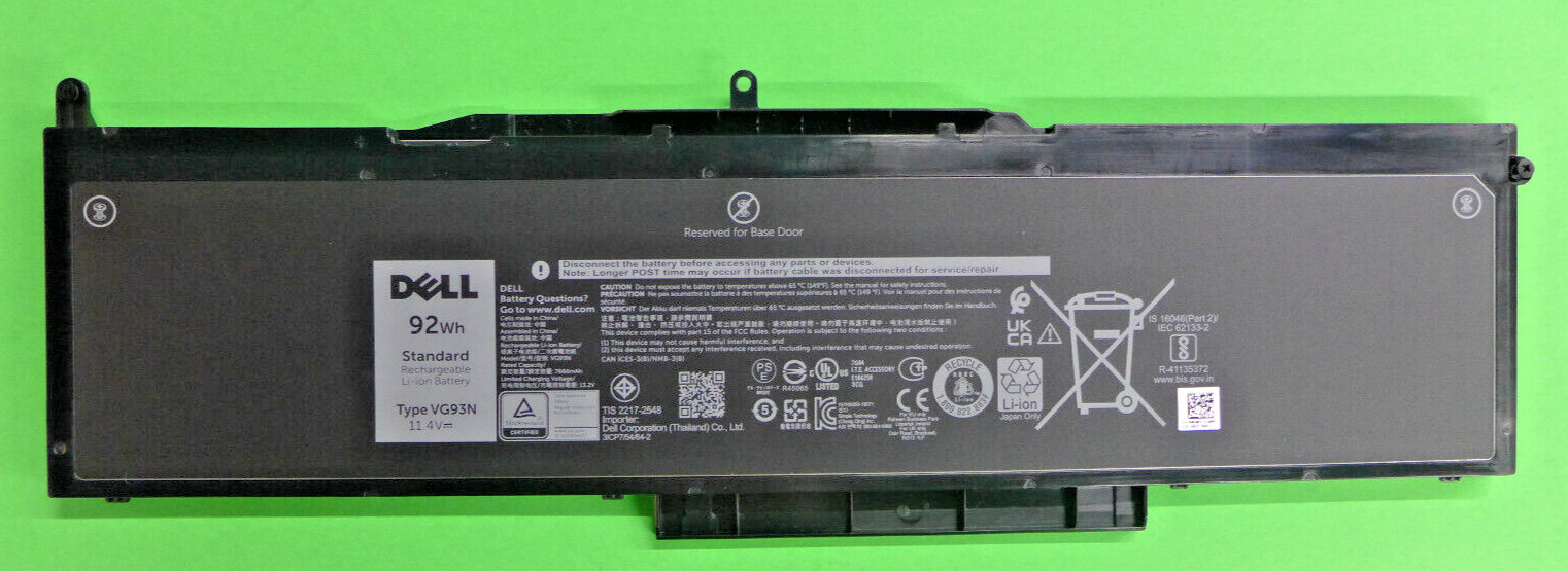 Dell Precision 15 3520 3530 Laptop Battery 6-Cell 92Wh 11.1V VG93N