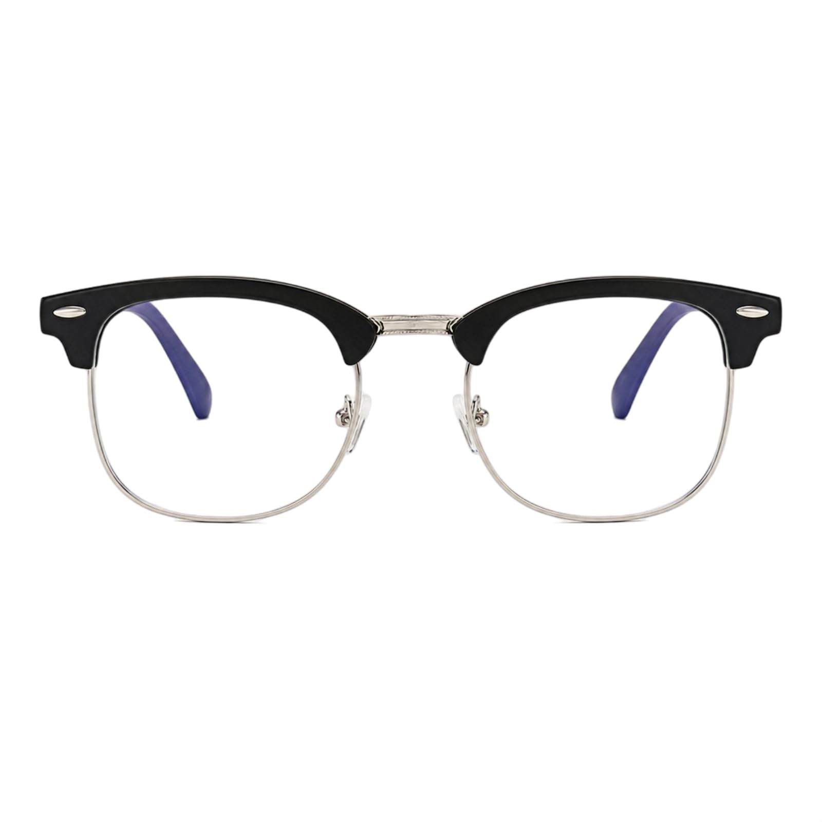 Semi Rimless Blue Light Blocking Glasses Clear Lens Computer Gaming Retro