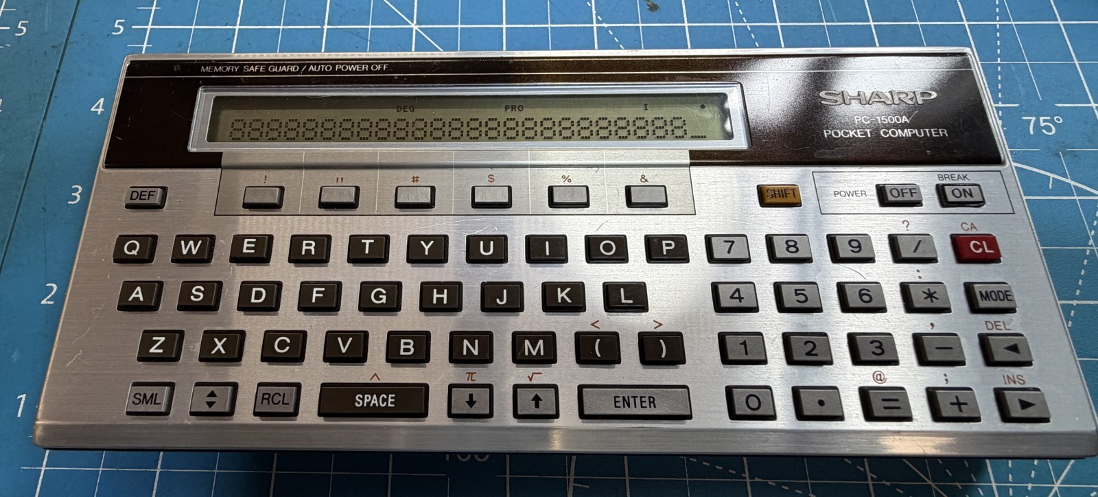 Sharp PC-1500A Pocket Computer with Case CE-1500T Turbo Mod Installed Working