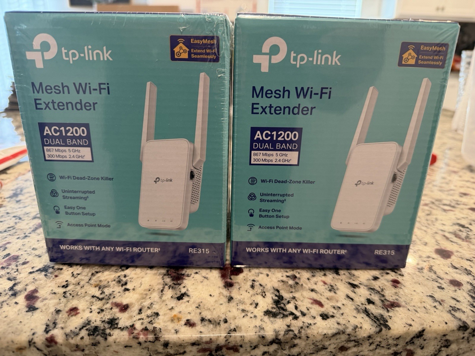 NEW TP-Link Mesh Easy One Step Button Set Up Wifi Extender AC1200 Dual Band2x