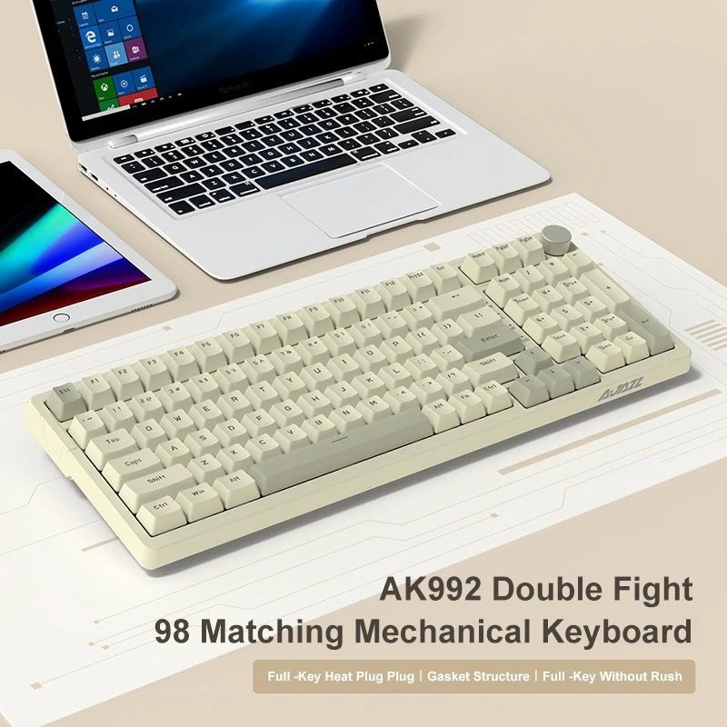 Ajazz AK992 98-Key Mechanical Keyboard - Wired Hot-Swap USB Gaming PC Laptop