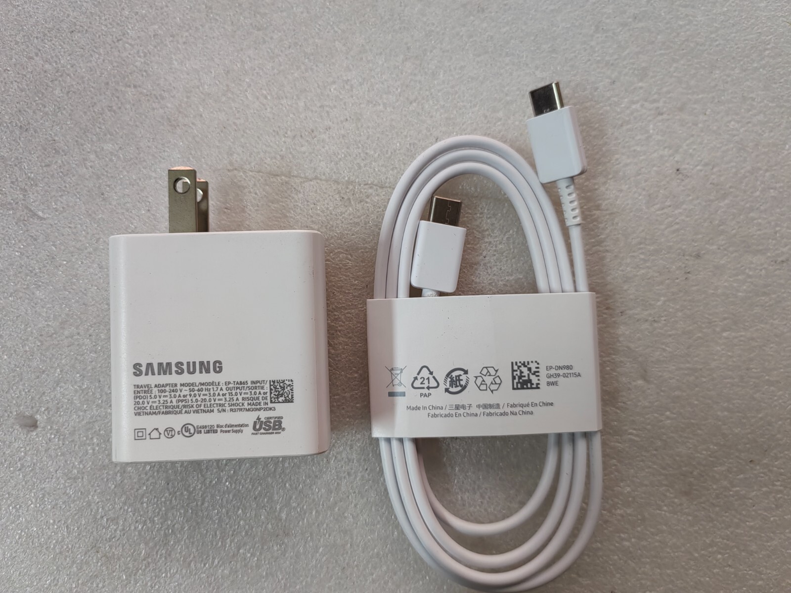 Genuine OEM Samsung 65W EP-TA865 Adapter 5V/9V/15V 3A & 20V 3.25A