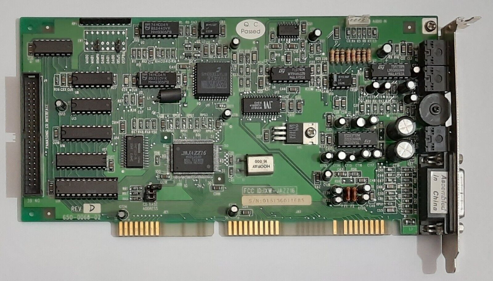Media Vision Pro Sonic 16 ISA Sound Card (Jazz16, OPL3, Retro, 1993)