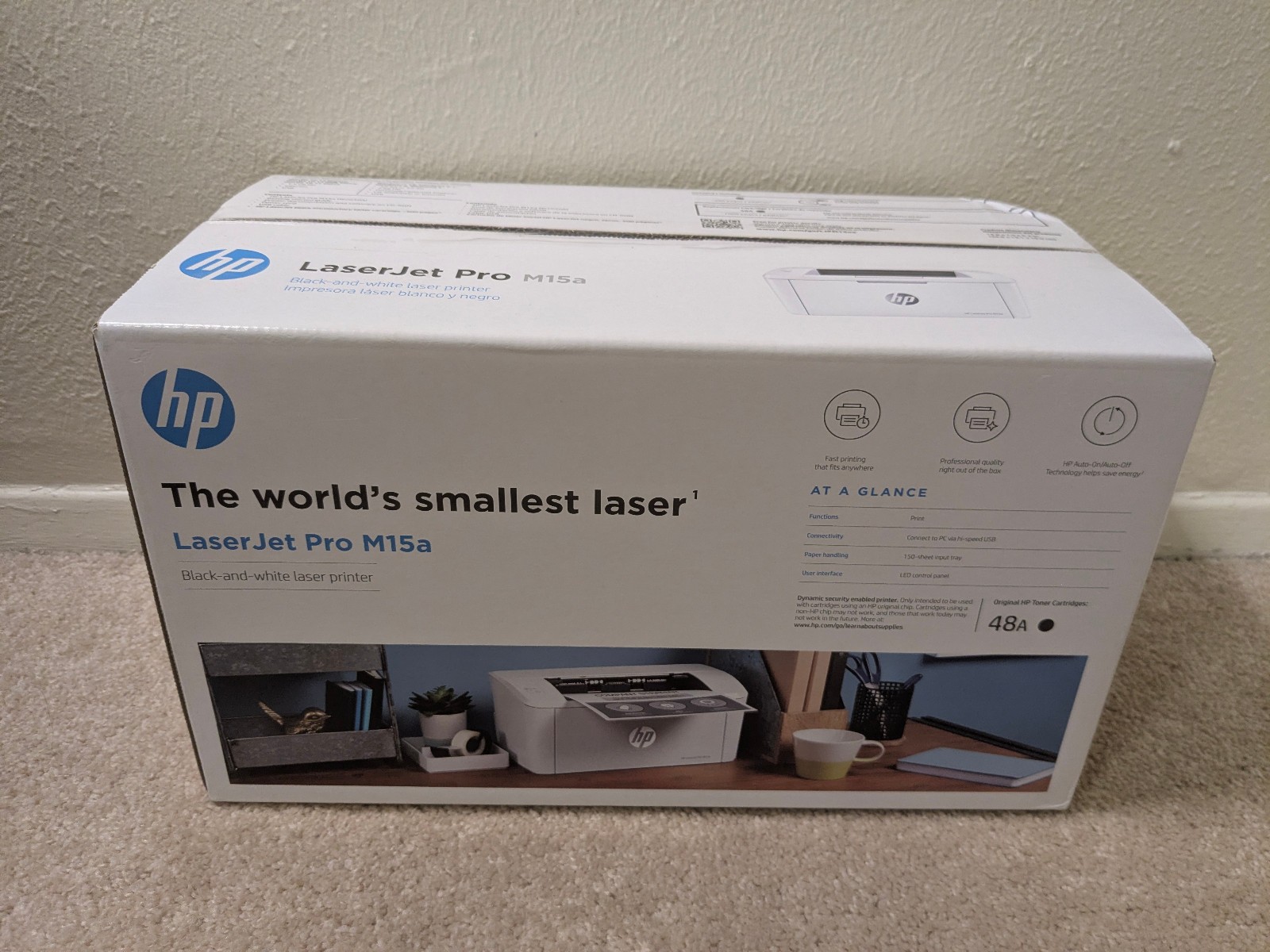 HP LaserJet Pro M15a Monochrome Printer New Sealed World’s Smallest Laser wired