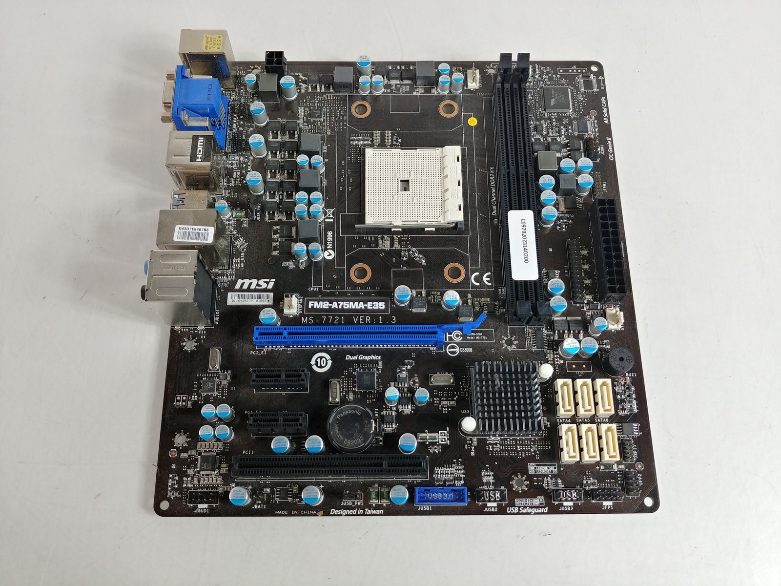 MSI FM2-A75MA-E35 Socket FM2 DDR3 SDRAM Desktop Motherboard