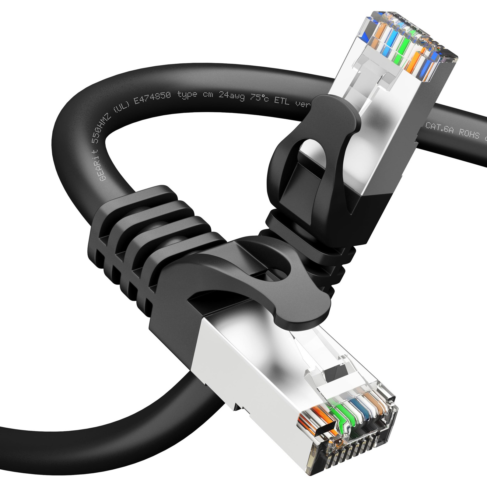 Cat6a Ethernet Cable 150 FT Blue 10Gbps Shielded SFTP 26AWG LAN Network Cord