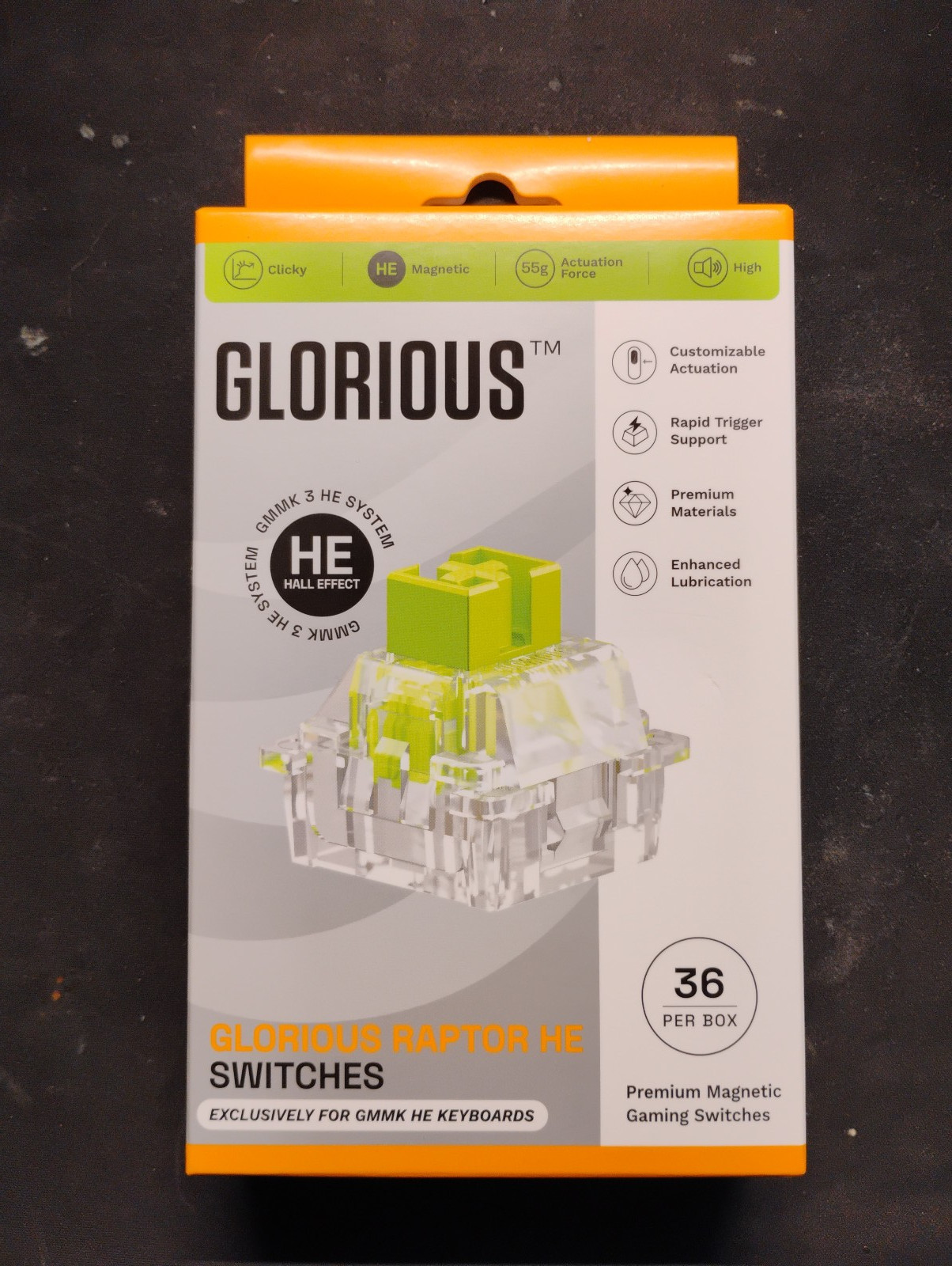 Glorious Gaming Raptor HE Clicky Key Switches - 36 Pack