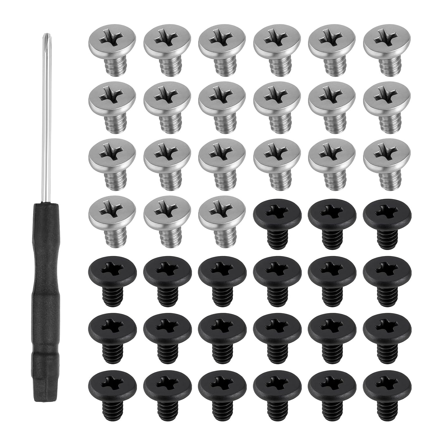 50 PCS M2 SSD Mounting Screws Kit Laptop NVMe M2 2280 Screw Set with Tool Black