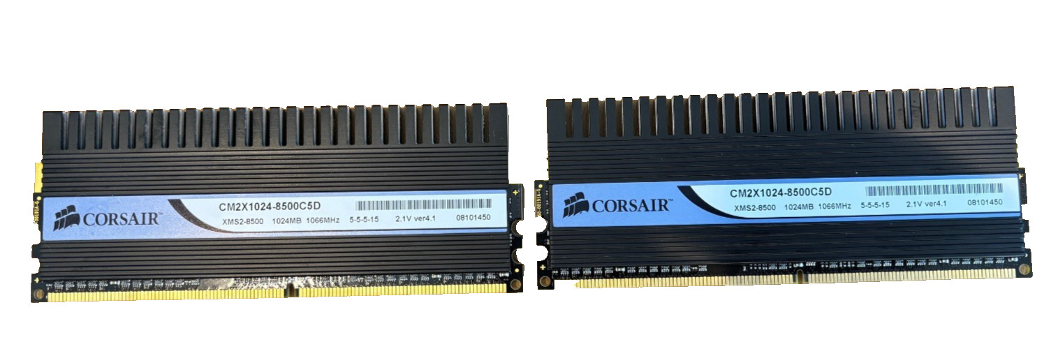 CORSAIR DOMINATOR 1GB XMS2-8500 1024MB COMPUTER RAM CM2X1024-8500C5D 2.1v V4.1
