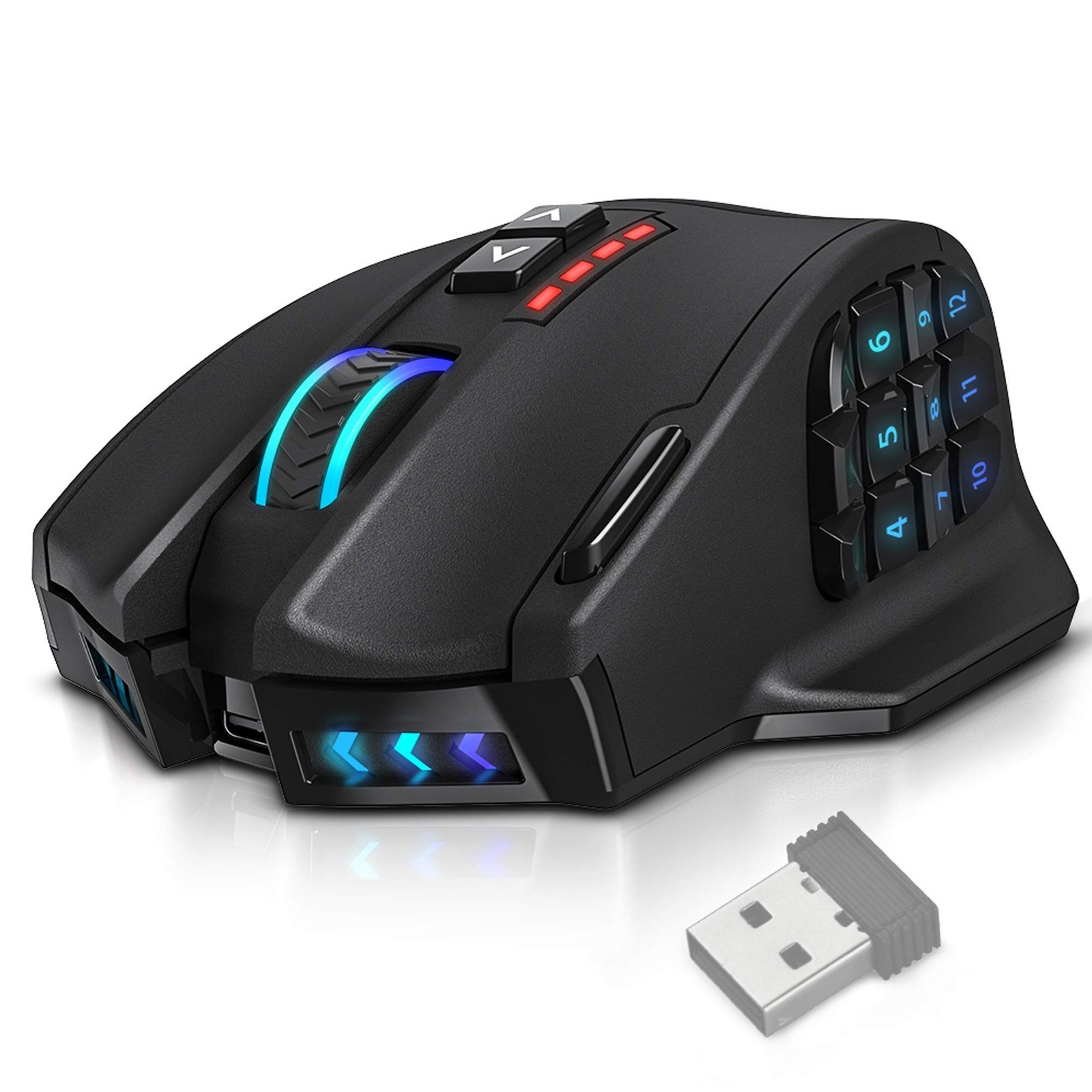 UtechSmart Venus Pro RGB Wireless MMO Gaming Mouse, 16,000 DPI Optical Sensor...