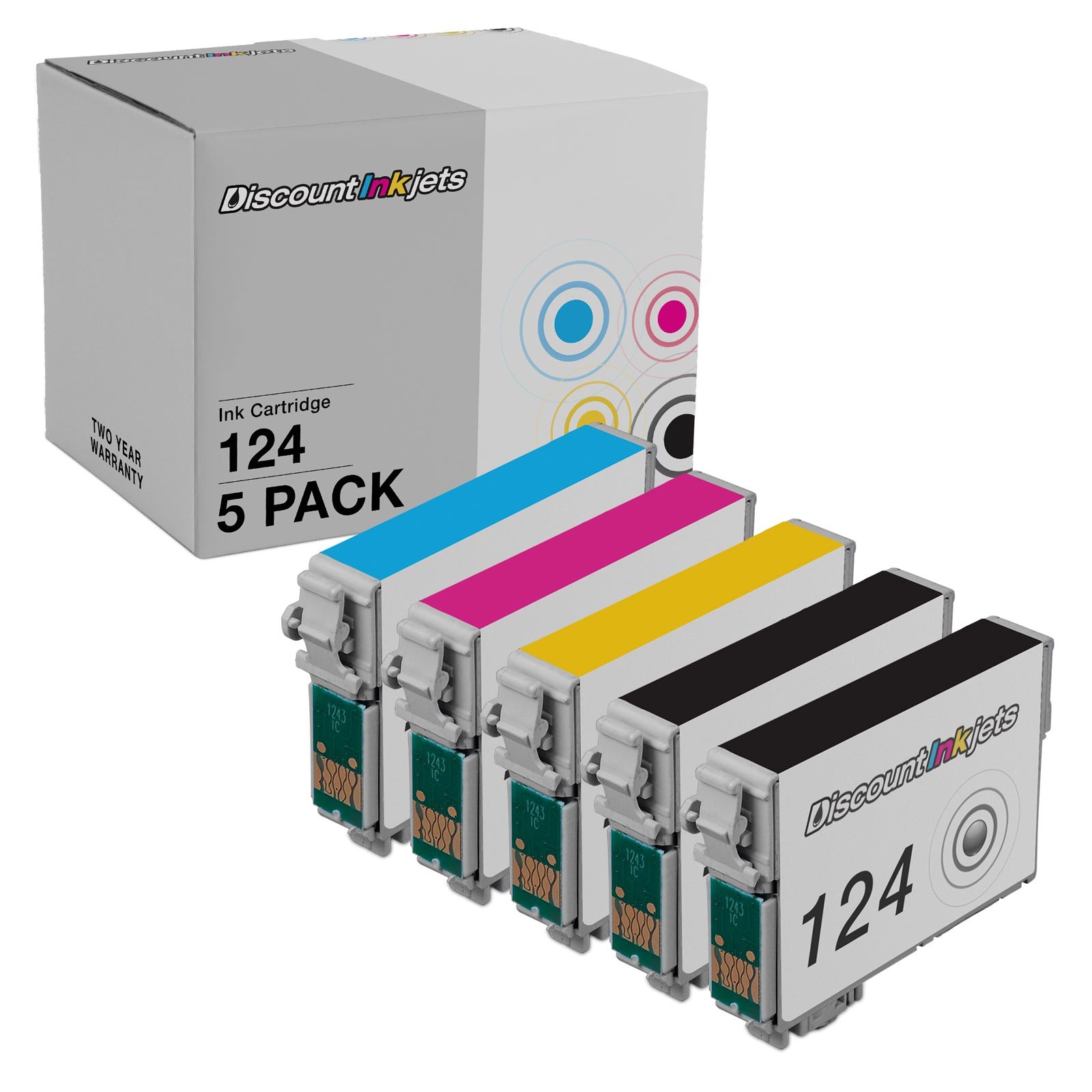 5PK Reman Black & Color Printer for Epson 124 Ink Cartridge Stylus NX230 NX330