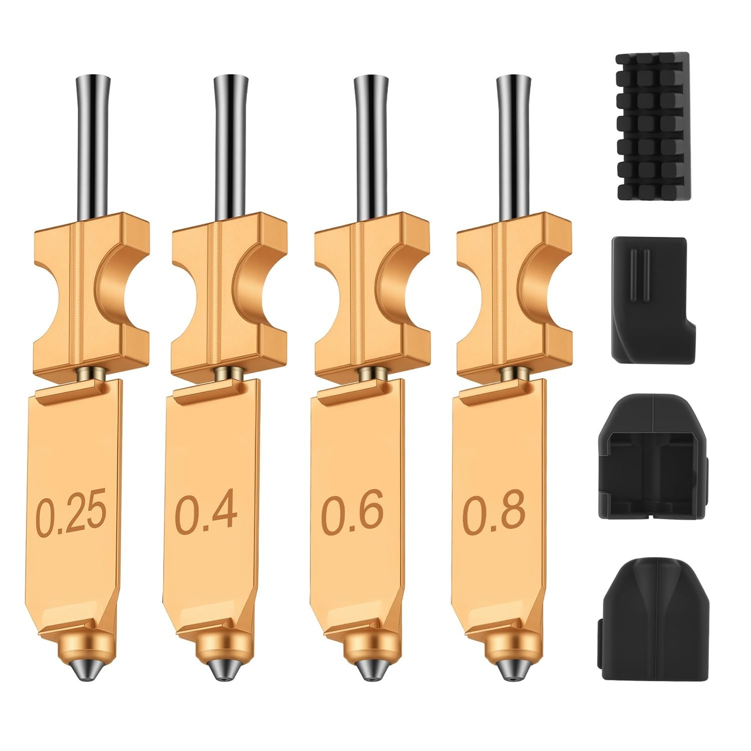 4PK Universal Hotend Kit for 3D Printers, Quick-Detach Nozzle, Rapid Heat, Silic
