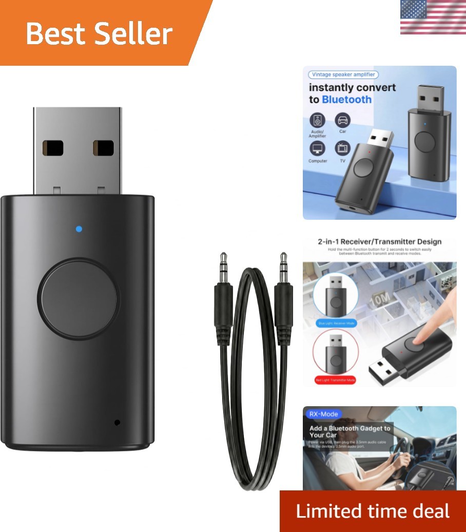 Wireless Bluetooth 6.0 Audio Receiver & Transmitter for Home and Car Devices