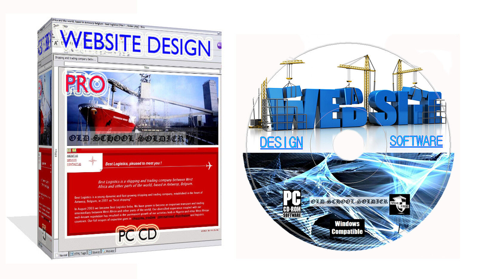 Web Site Design Suite Web Builder CSS HTML Editor + Bonus Desktop Publisher PCCD