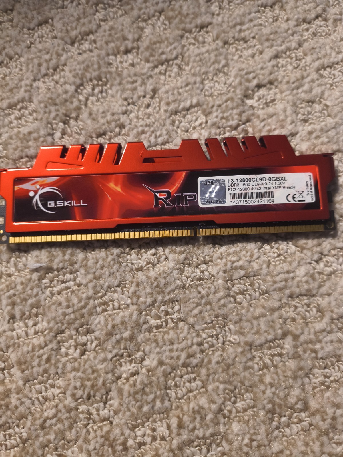 G.Skill Ripjaws 8GB (2x4GB) DDR3 RAM -  PC3-12800 CL9D - F3-12800CL9D-8GBXL