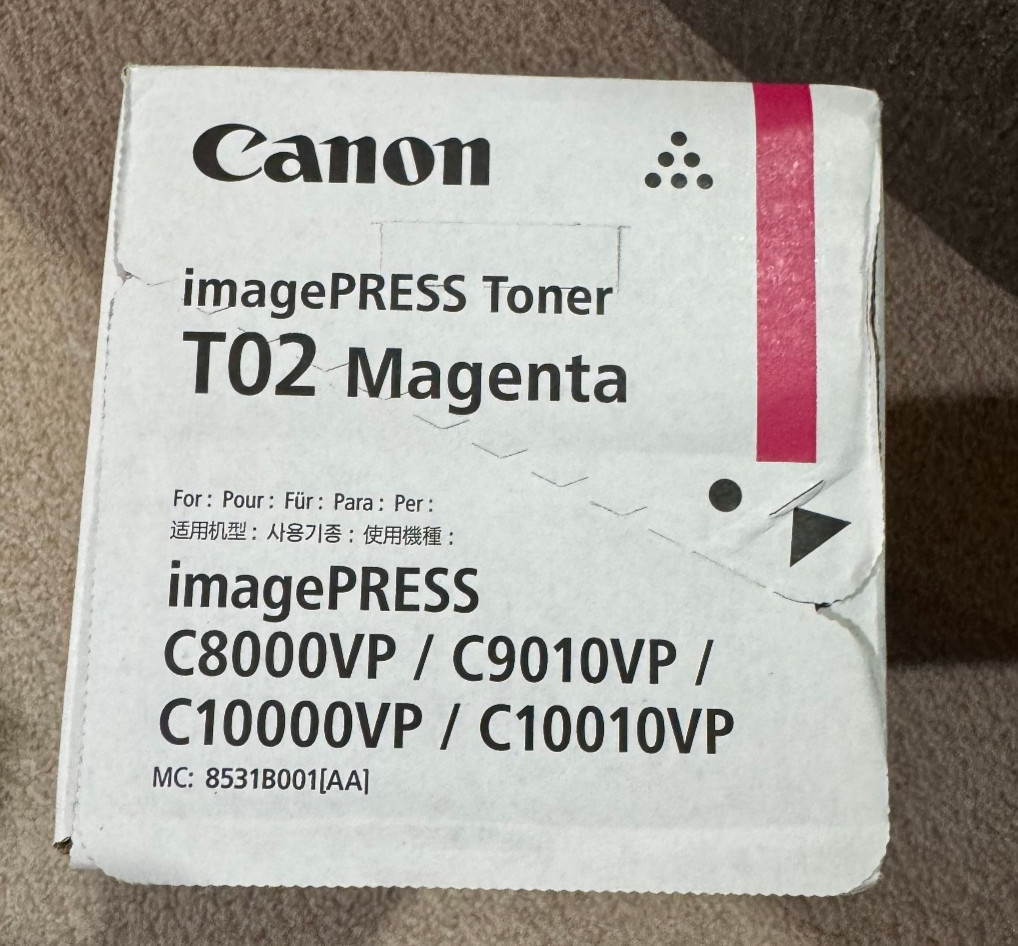 New GENUINE Canon T02 Toner Cartridge MAGENTA imagePRESS-C8000VP/C9010VP