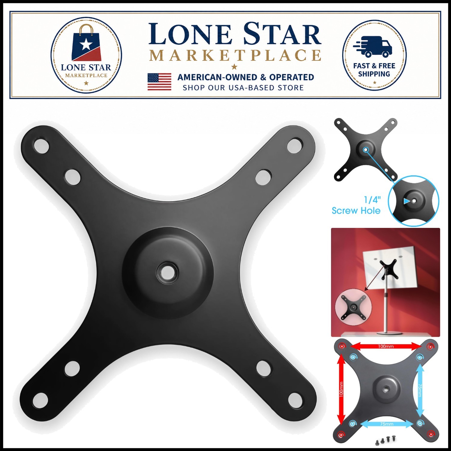 Versatile Wall & Tripod Mount Adapter for Portable Monitors - Secure & Ergonomic