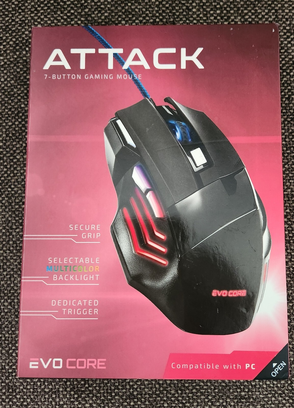 Gaming Mouse ~ EVO CORE~ USB Wired ~ LED  ~ Plug-N-Play ~ UP  TO 3200 DPI 