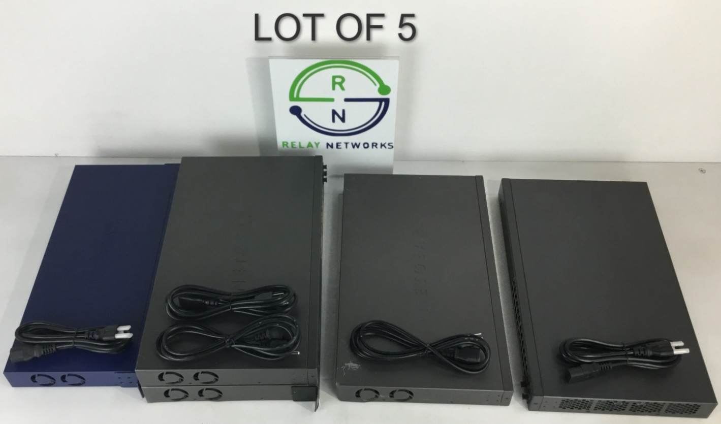LOT OF 5: NETGEAR GS724TP x1/GS728TP x2/GS728TPP x1/GS728TPP-V2 x1