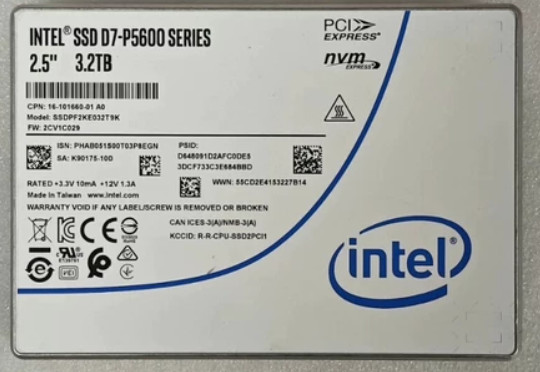 Intel D7-P5600 3.2TB U2 NVMe SSD PCIe Gen4 Enterprise Data Center Drive