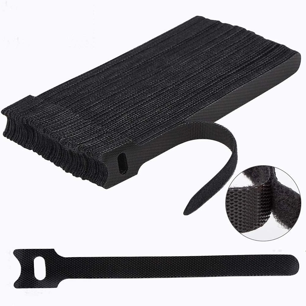 10-100pcs Cable Straps Wire Cord Hook Loop Ties Reusable Fastening Organizer Lot