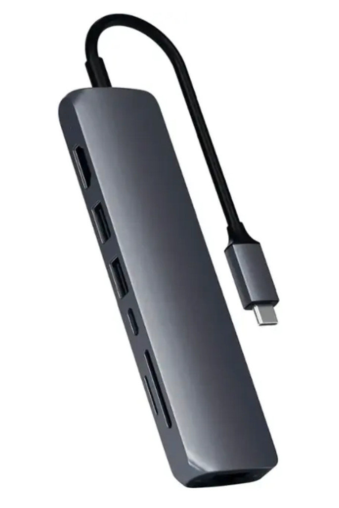SATECHI USB-C Pro Hub Slim Adapter | Model: ST-UCSMA3M | SILVER/Gray | $79.99