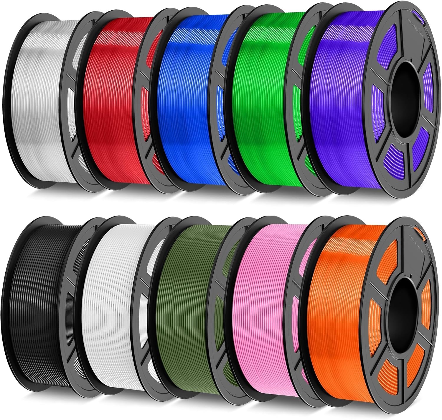 Versatile 1.75mm PLA Filament Bundle - 10 Packs with Dimensional Accuracy