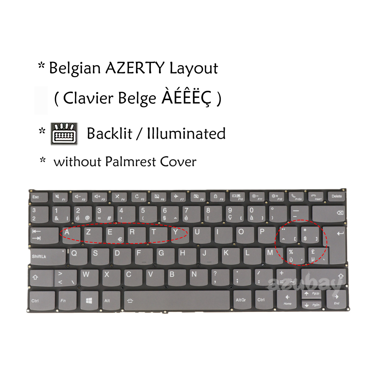 BE Belgian Keyboard For Lenovo IdeaPad 530S-14ARR 530S-14IKB 530S-15IKB Backlit