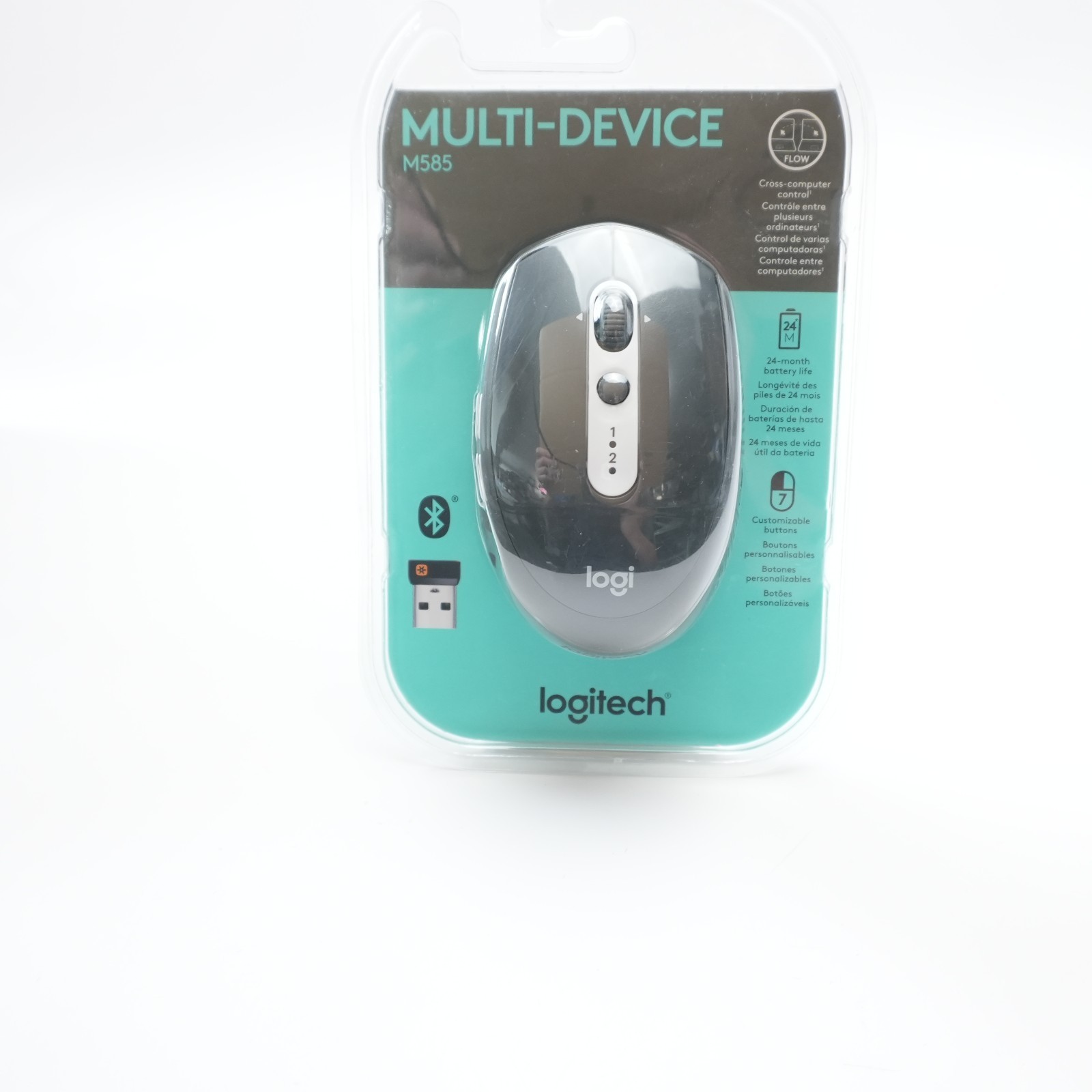 NEW SEALED LOGITECH M585 BLACK MULTI-DEVICE OPTICAL WIRELESS BLUETOOTH MOUSE