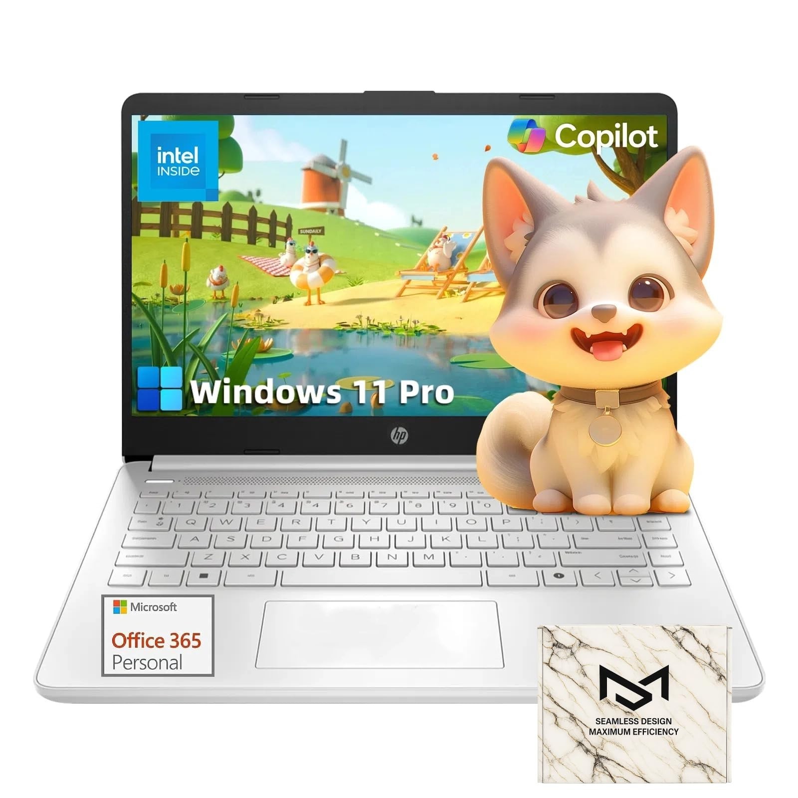 HP 14-DQ6011DX Laptop Silver 14" HD Display Intel 4-Core N150 4GB RAM 128GB UFS