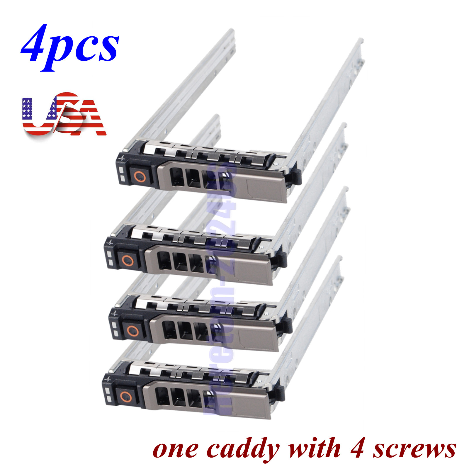 4PCS 2.5" SAS Hard Drive HDD Caddy for DELL PowerEdge KF248 R610 1950 2950 96 US