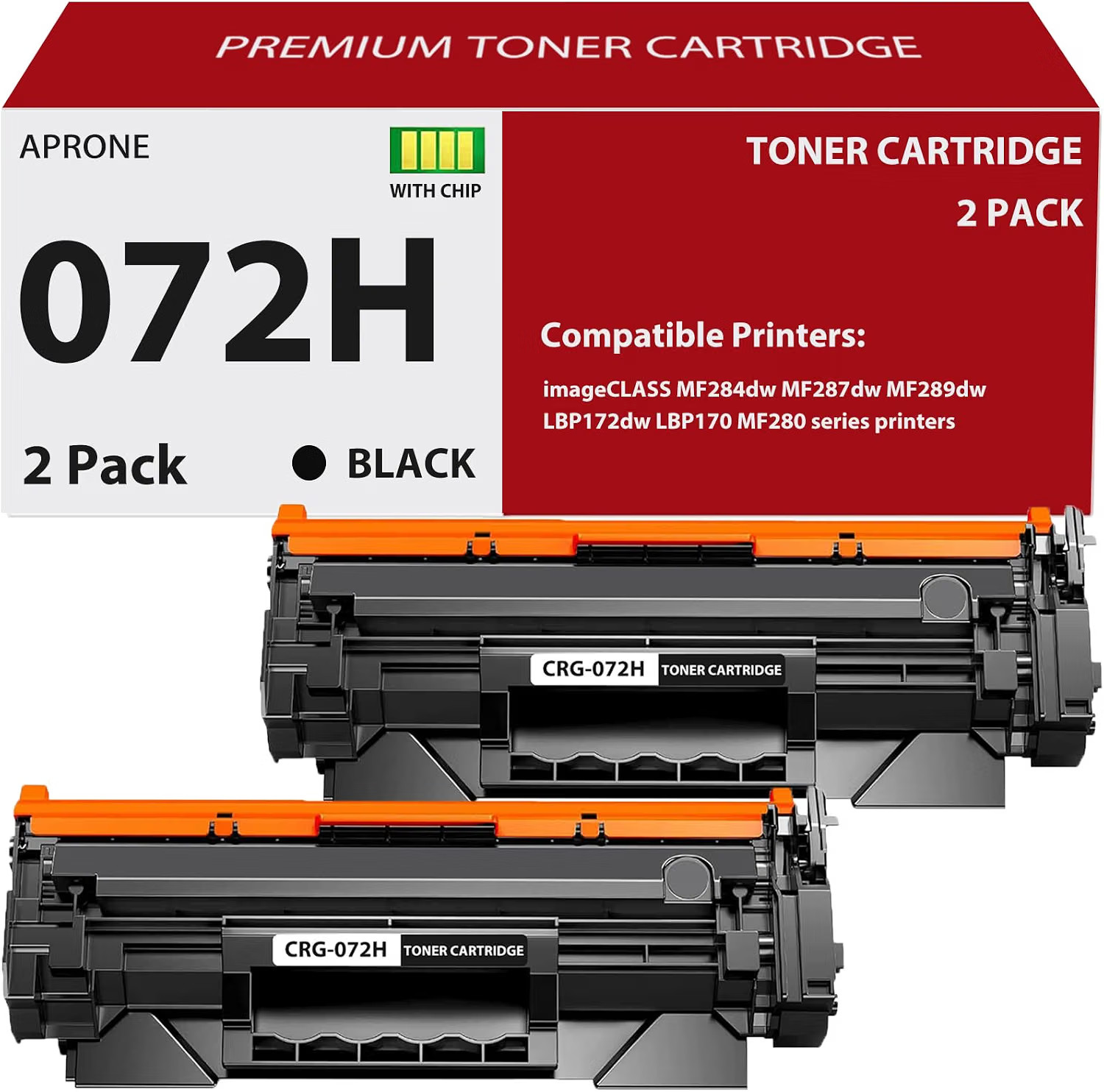 072H Toner Cartridge Replacement for Canon 072 072H Black High-Yield (2-Pack)