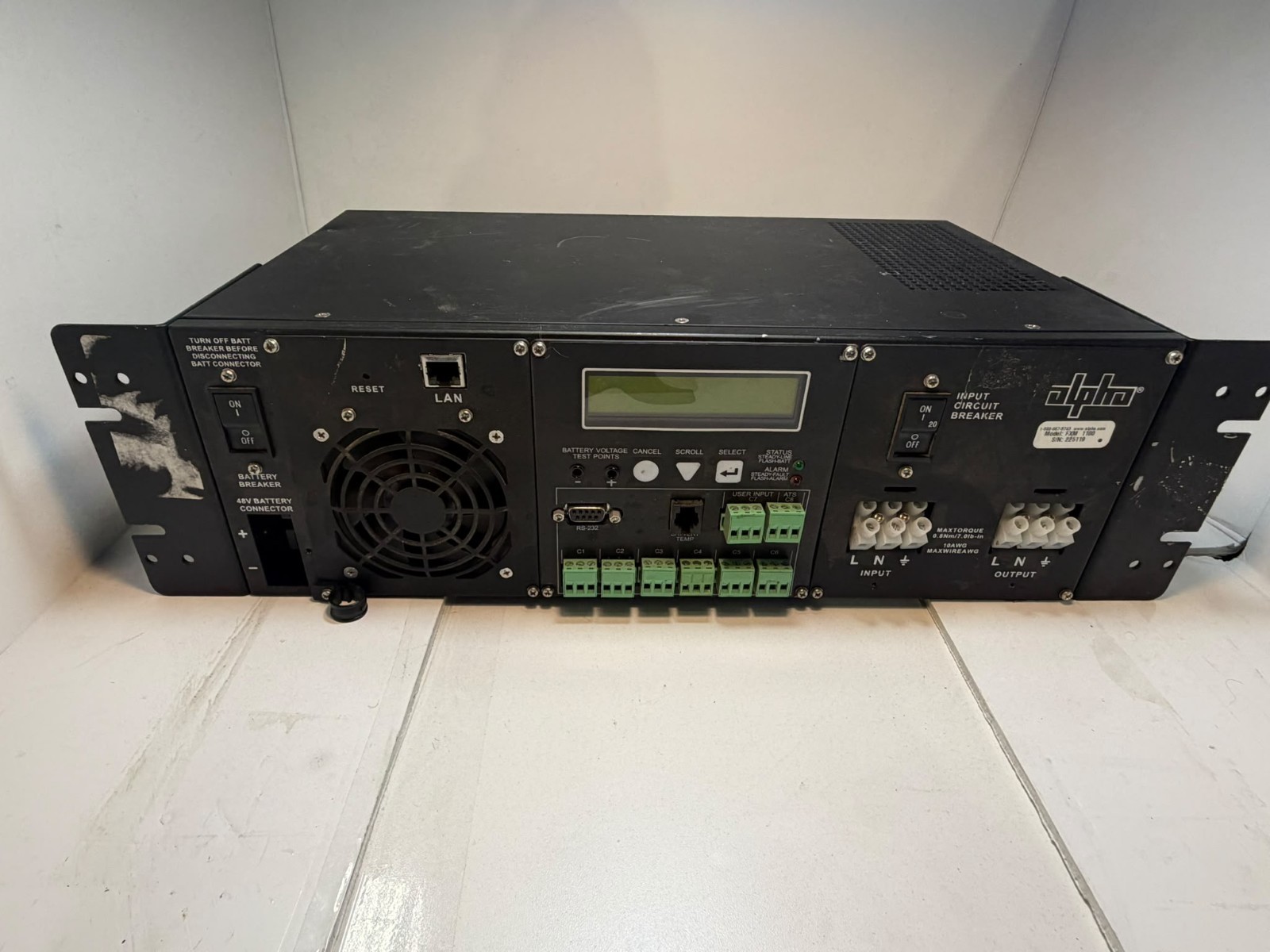 Alpha Technologies FXM-1100 FXM1100 Rugged UPS Module 48 VDC 120 VAC t8a11