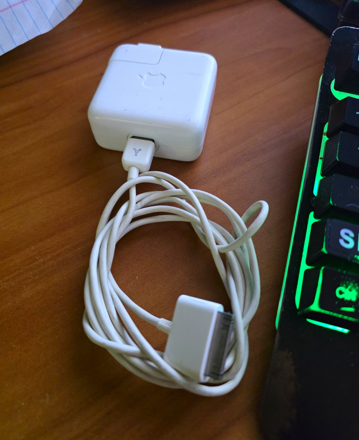 Apple A1070 adapter + FireWire cable, 2 OEM & 4 generic 30pin cables lot - As Is