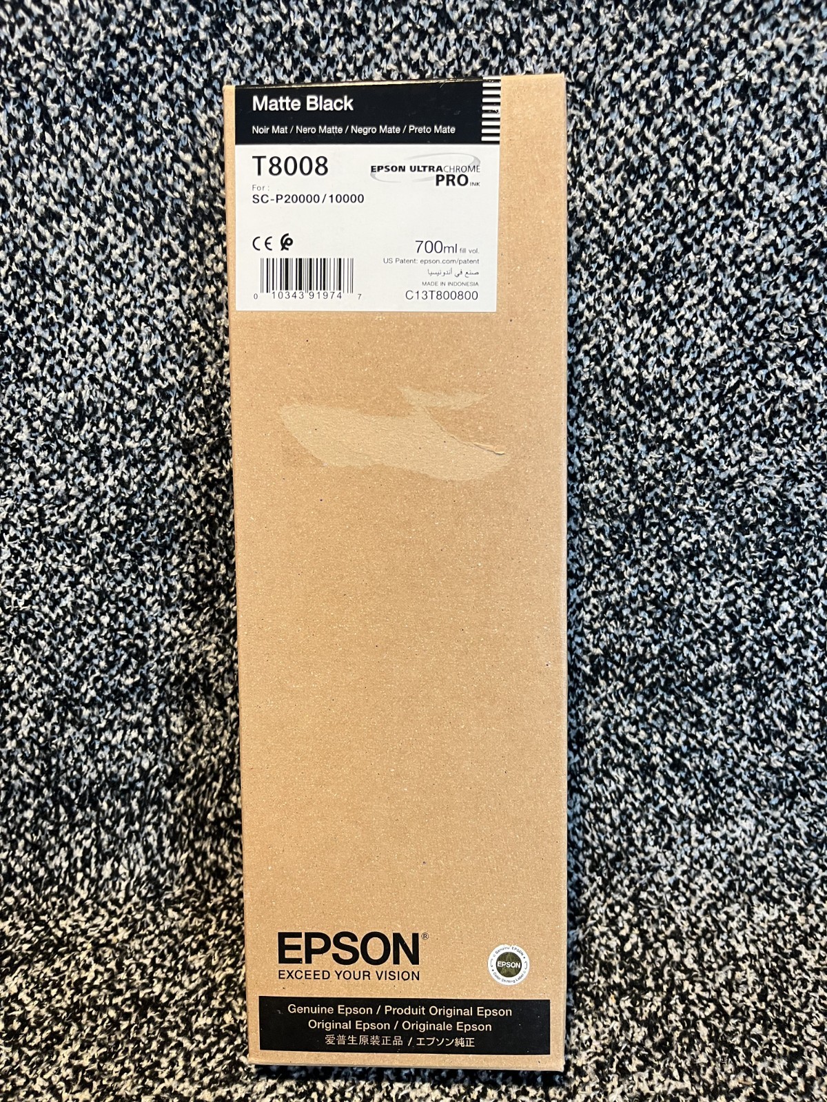 GENUINE EPSON T8008 Matte Black Ink Cartridge 700ml Date: November 2021