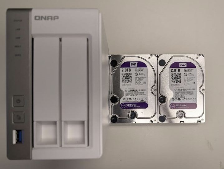 QNAP TS-231P NAS with 2 of  WD Purple 2TB HDD