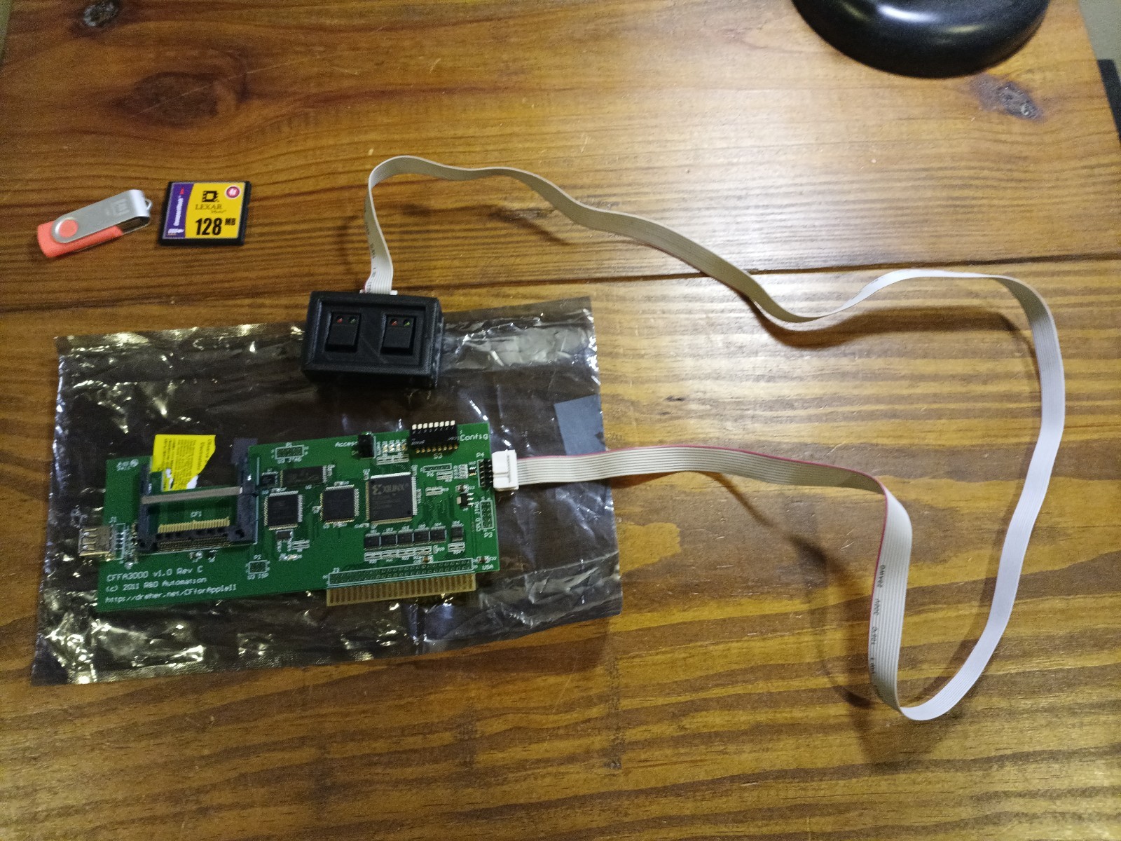 CFFA3000 v1.0 Rev C with CF card USB drive and Remote for Apple II II+ IIe IIgs