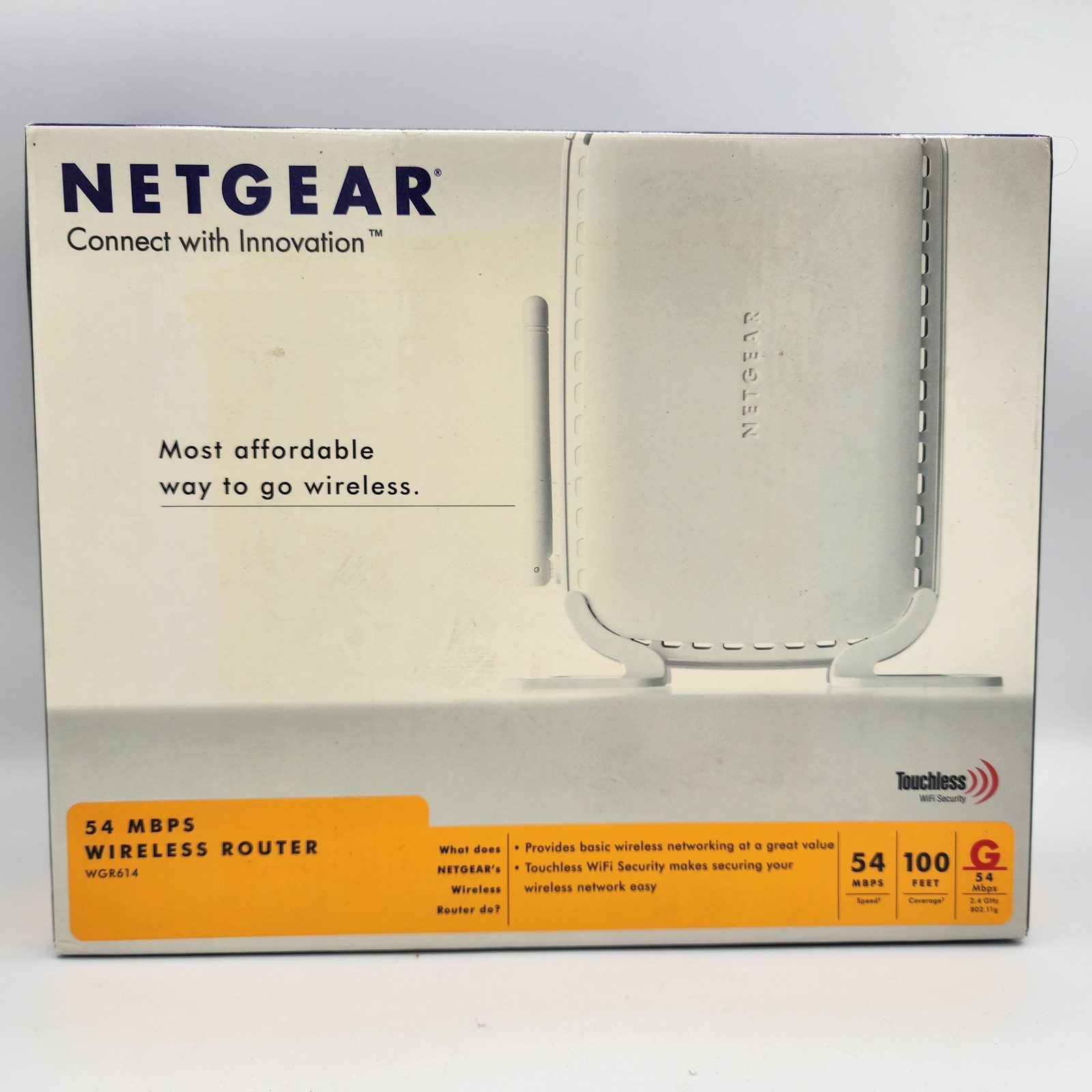 NETGEAR WGR614 54 Mbps Wireless G Router 802.11g WiFi Touchless Security NIB