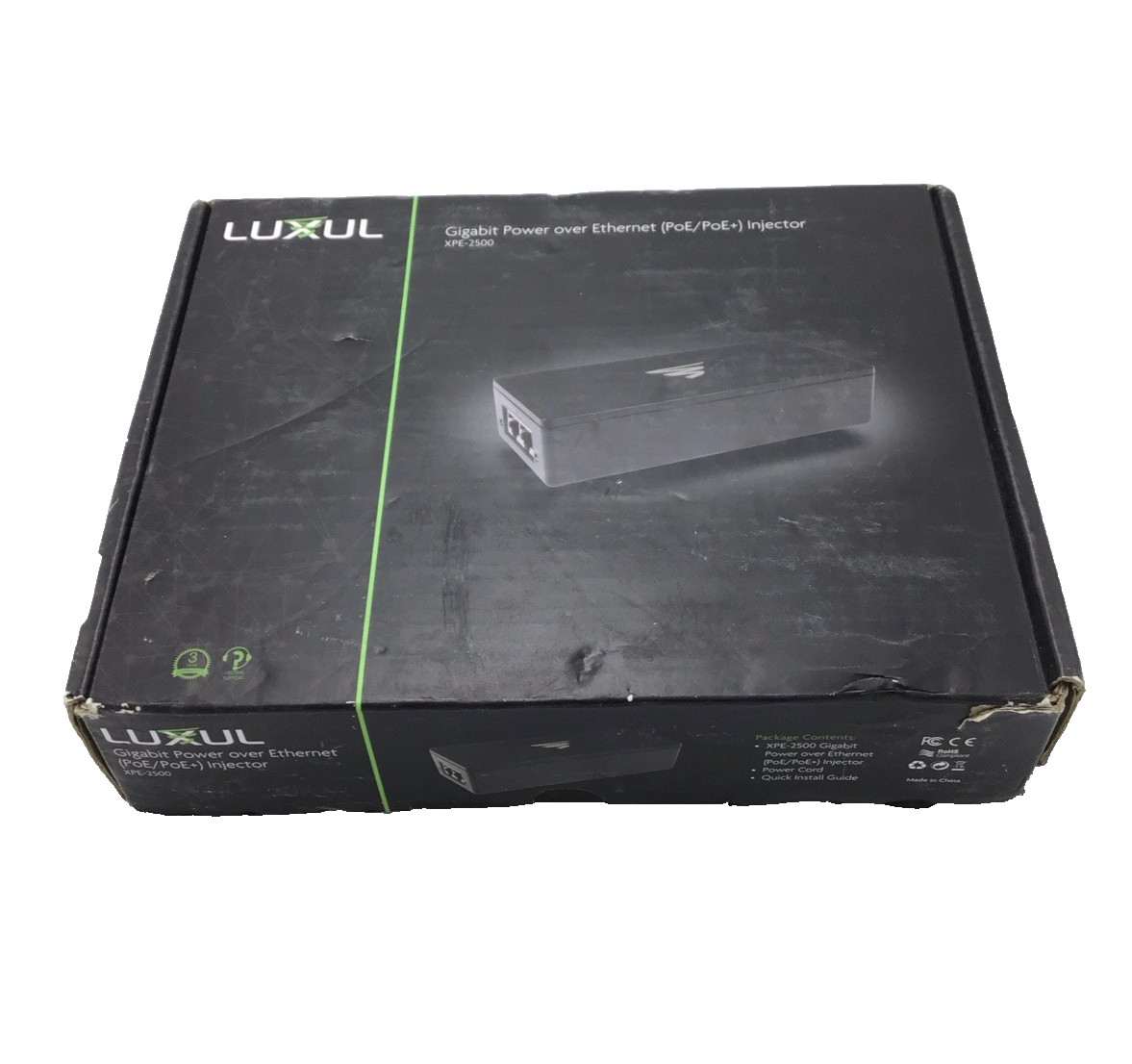 Genuine Luxul XPE-2500 Gigabit Power-Over-Ethernet (PoE/PoE+) Injector, 51V 0.6A