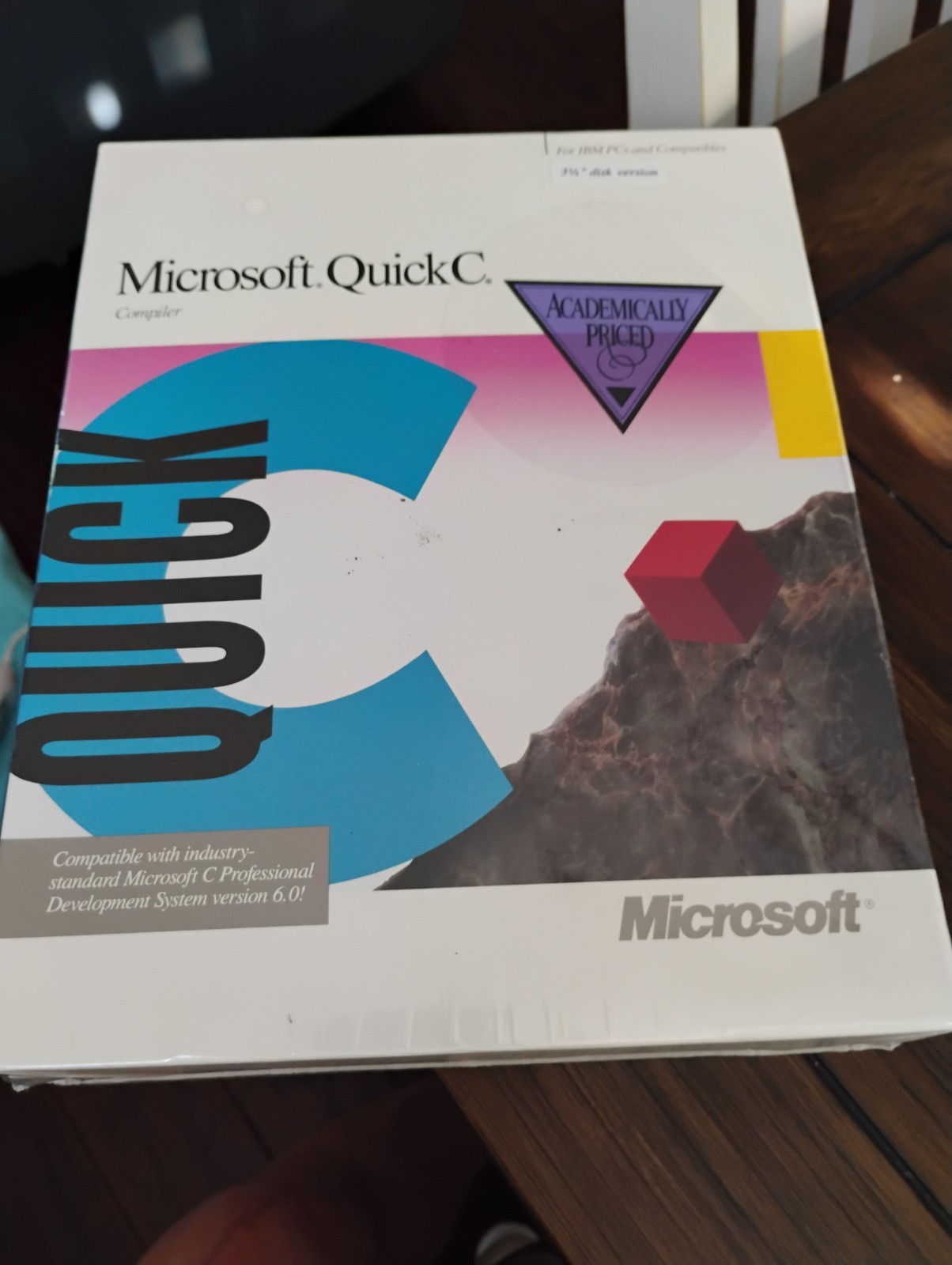 Sealed 1990 Microsoft Quick C Compiler 3 1/2 Disc version For IBM PC's and Compa