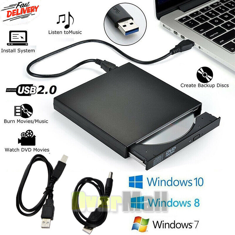 USB 2.0 External DVD-R CD±RW Combo Burner Drive DVD ROM for PC Laptop Dell HP