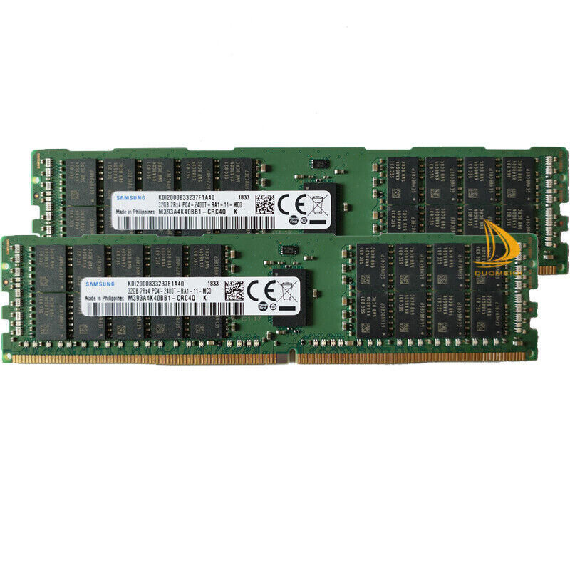 For Samsung 2x32GB 2RX4 PC4-2400T DDR4 19200Mhz 1.2V ECC Server Memory RAM DIMM