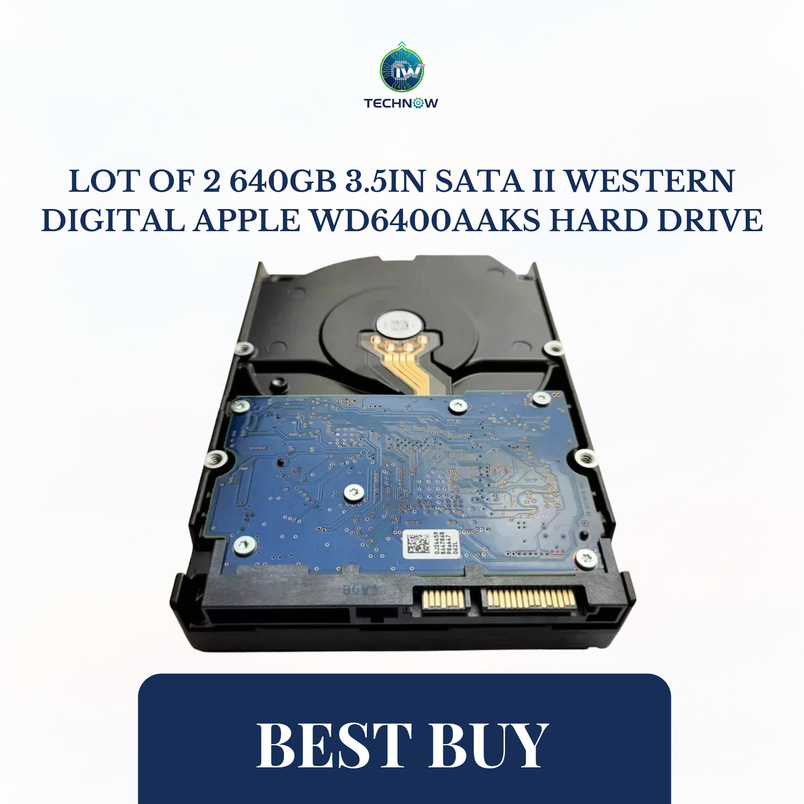 Lot of 2 640GB 3.5in SATA II Western Digital Apple WD6400AAKS Hard Drive