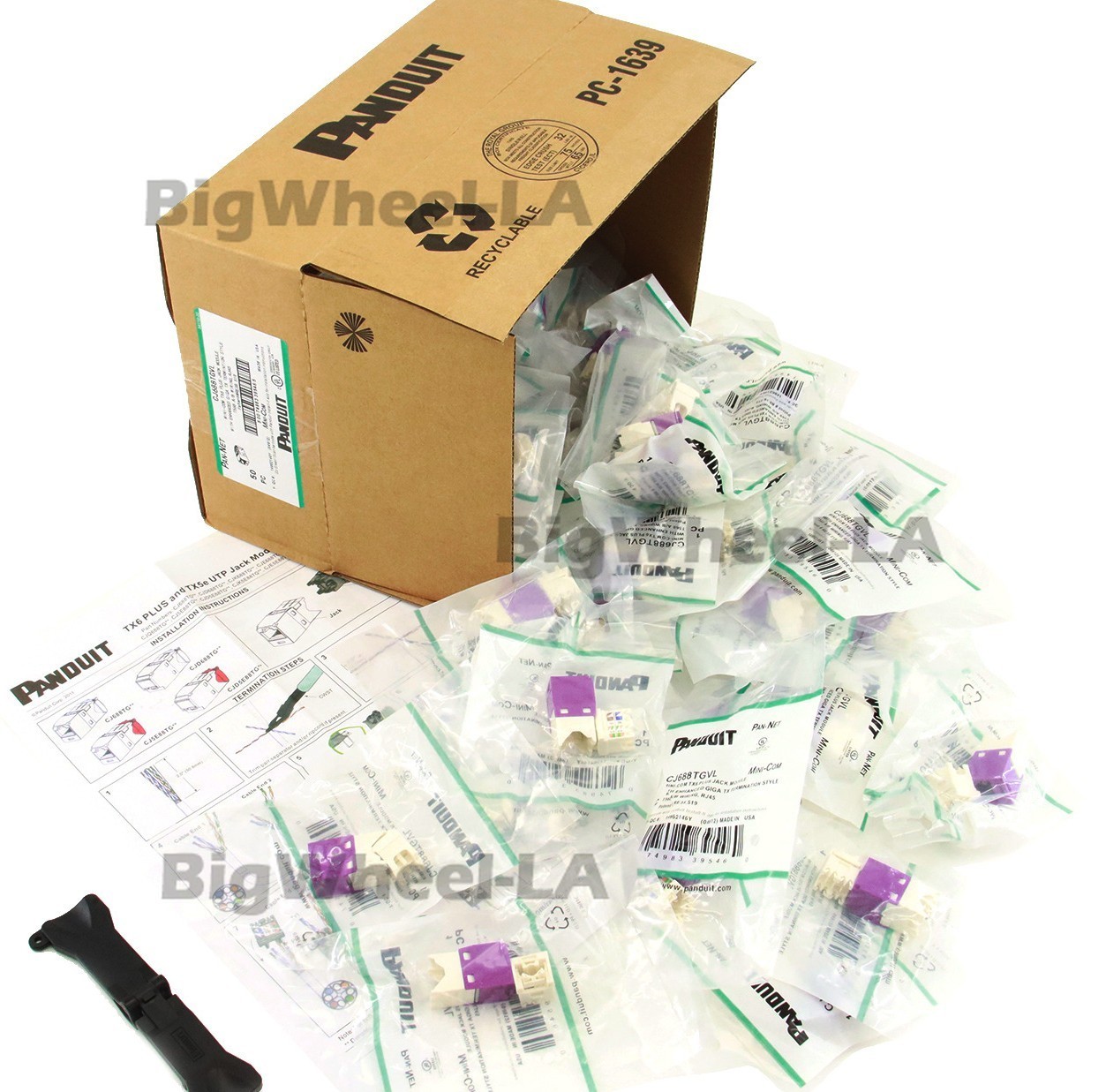 NEW 50X For Panduit CJ688TGVL Mini-Com CAT6 Gigabit Purple Network Jack Module