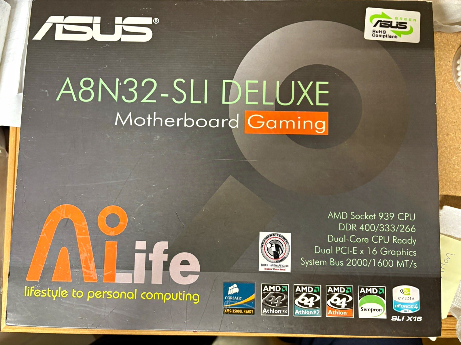 ASUS A8N32-SLI Deluxe Socket 939 ATX Motherboard DDR SATA II SLI Audio
