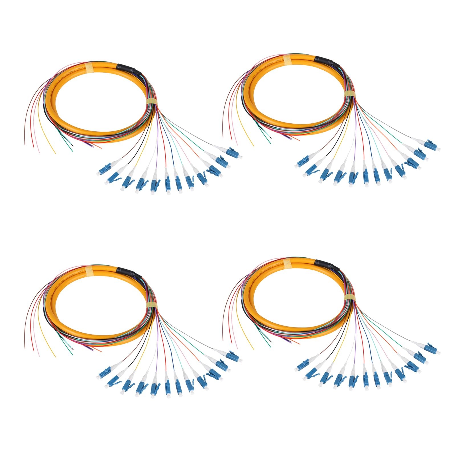 4 PCS 12Strand LC/UPC OS2 Singlemode Fiber Optic Pigtail 9/125um 1.2m FTTH