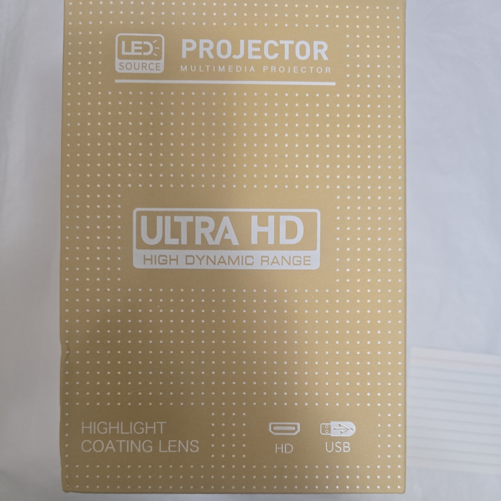 LED Desktop Multimedia Projector Ultra HD HDR USB Connectivity White/Black