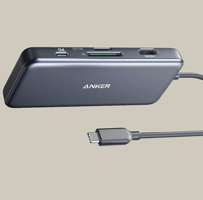 Anker 341 PowerExpand+ 7-in-1  100W PD 4K HDMI 2x USB-C 2x USB-A SD Card Adapter