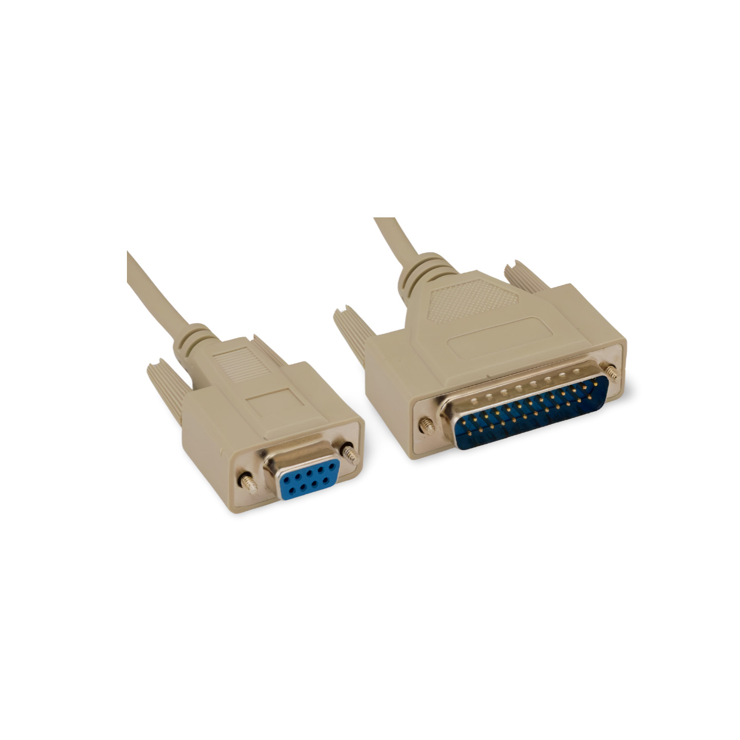 1ft Modem Cable DB9 Female to DB25 Male - Beige