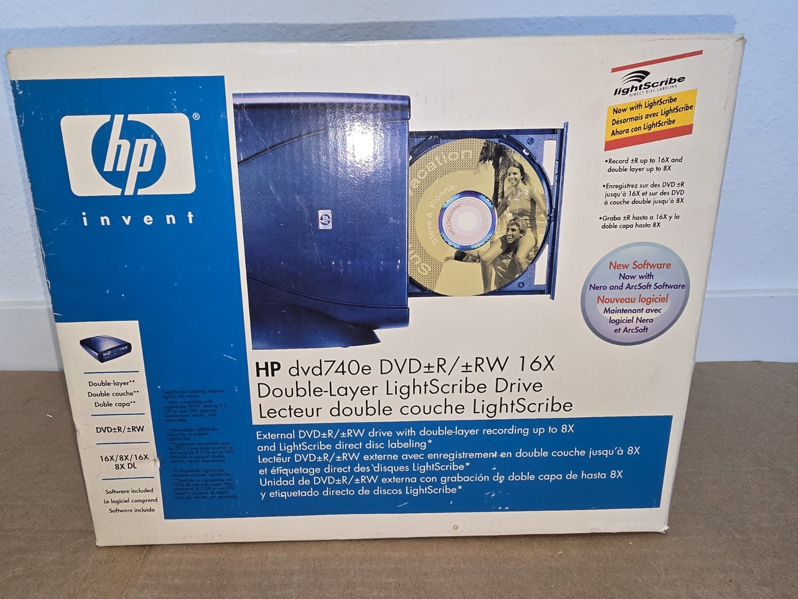 HP DVD740e DVD+R/+RW 16X Double Layer Lightscribe Drive New Open Box